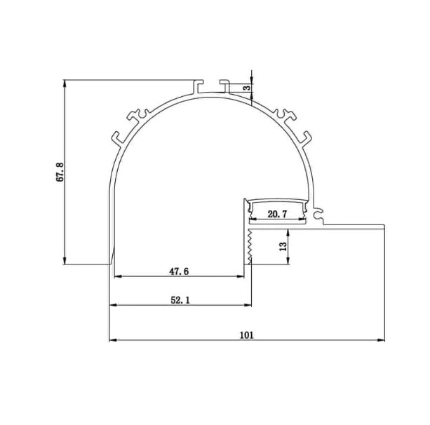 Lucretia 078 Aluminium Extrusion Strip Profile