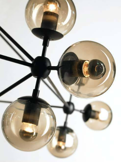 Smokey Glass Modo Chandelier - 10 Bulb