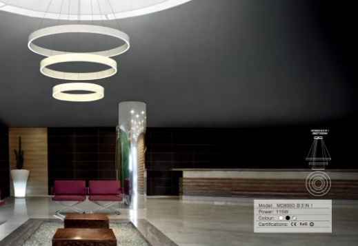 Lucretia Allura Triple Ring Pendant light D