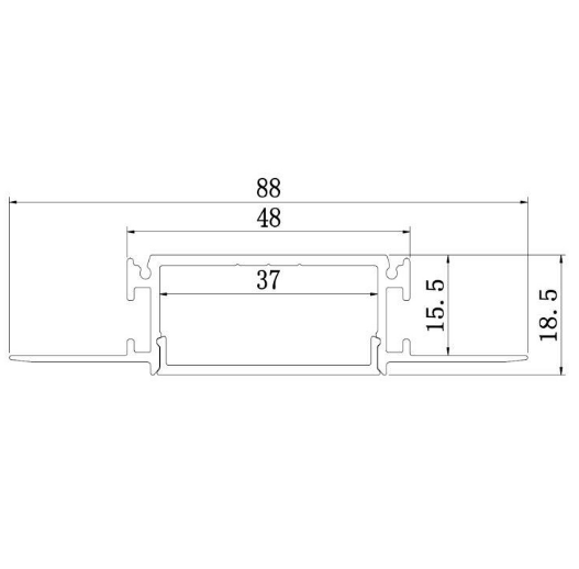 Lucretia 081 Trimless Extrusion Strip Profile