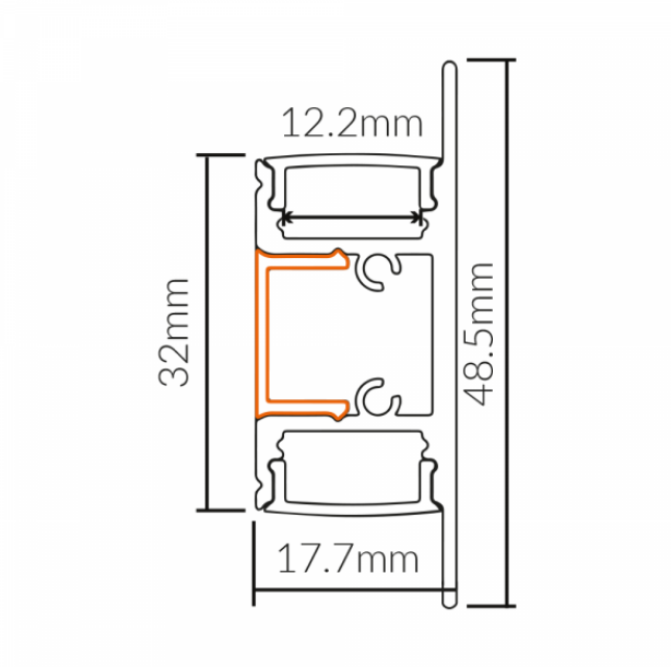 Lucretia 050 Wall Extrusion Strip Profile