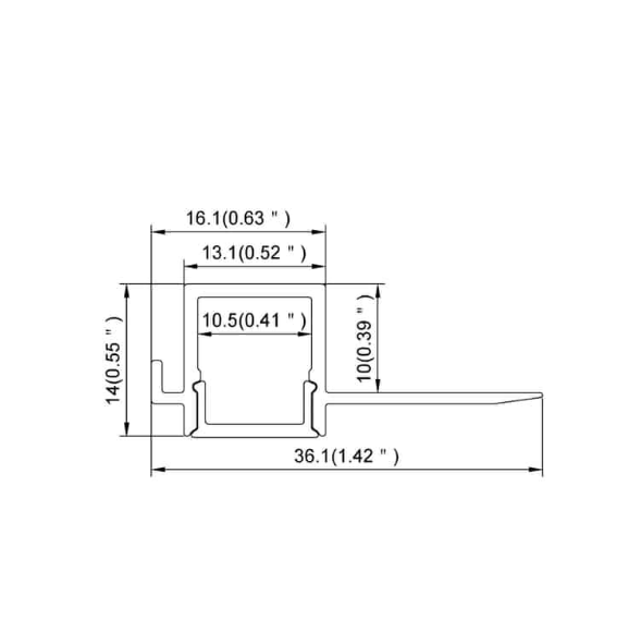 Lucretia 068-S Aluminium Trimless Extrusion Strip Profile