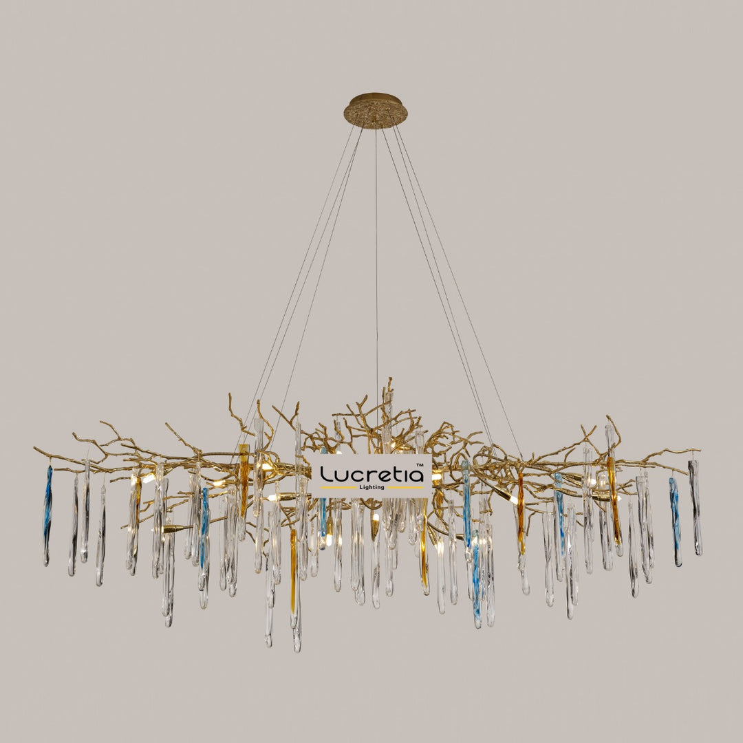 Glazed Icicle Brass Chandelier