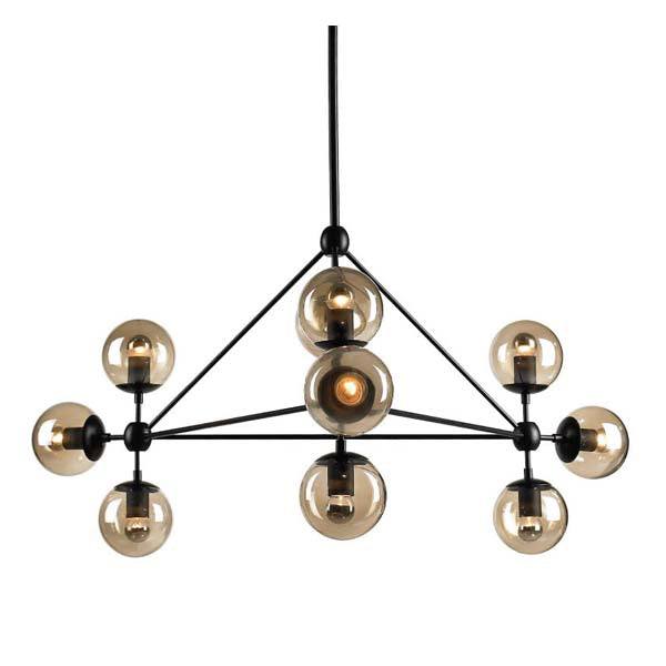 Smokey Glass Modo Chandelier - 10 Bulb