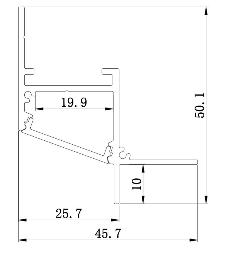 Lucretia 118 Recessed Aluminium Extrusion Strip Profile