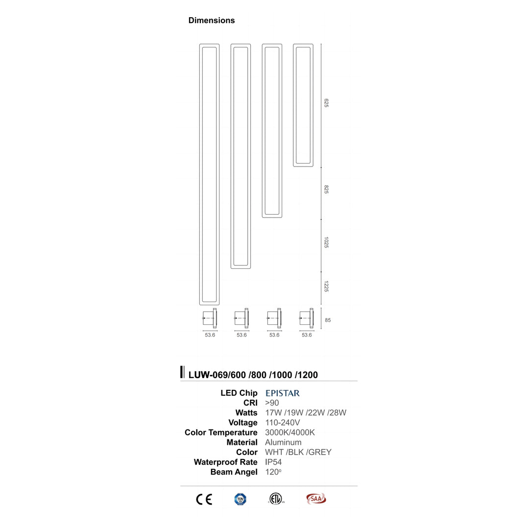 Lucretia 069 Linear Exterior Wall light