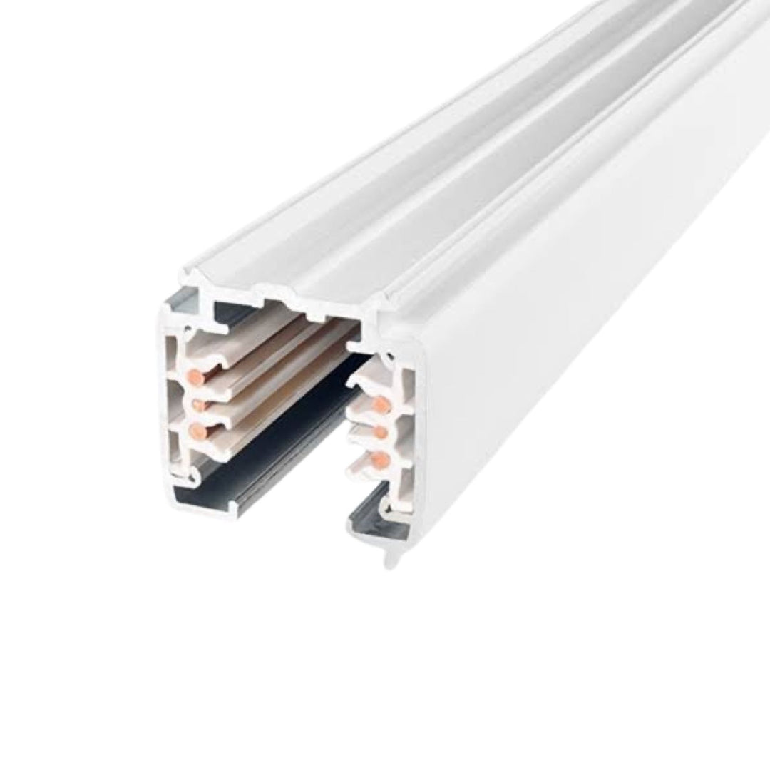 3 circuit DALI power track system in white finish for architectural and commercial lighting