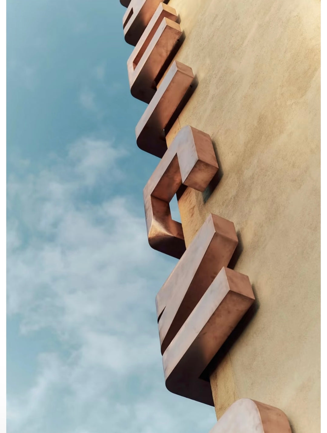 Homework Corner Lettering Custom 3D Corner Letter Signage for Architectural Branding