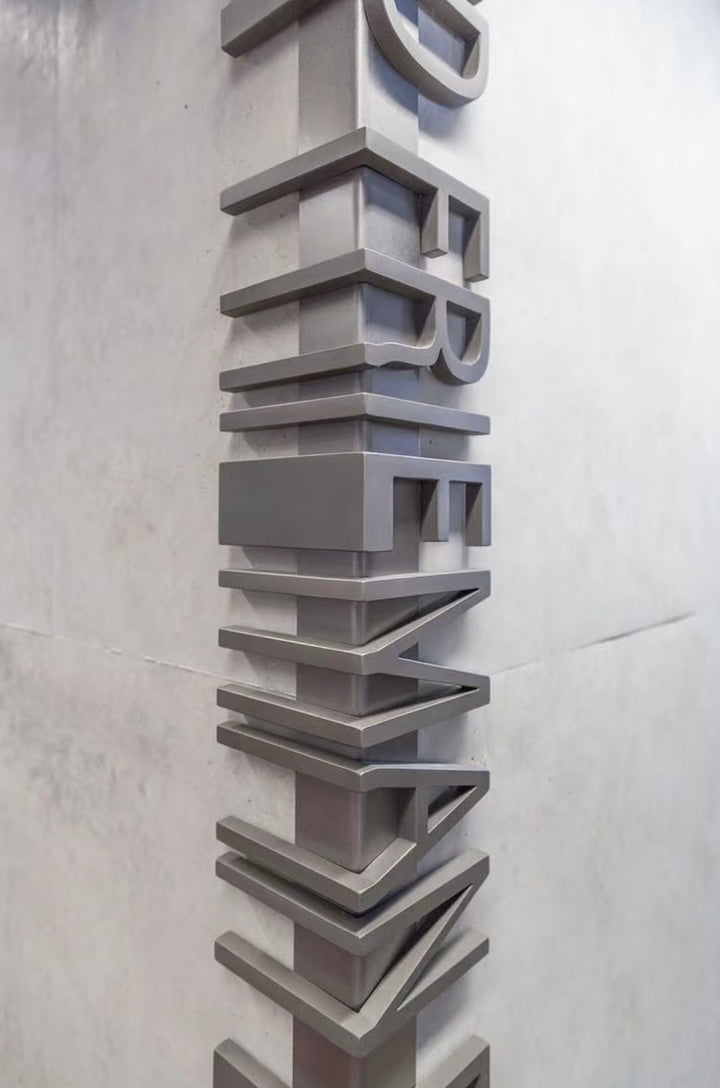 Contour Lettering Signage Custom 3D Corner Letter Signage for Architectural Branding
