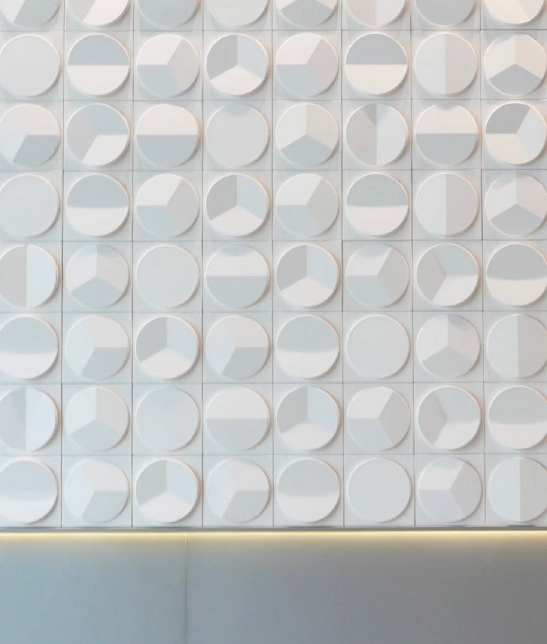 3D cement wall tiles with circular relief texture for decorative wall applications