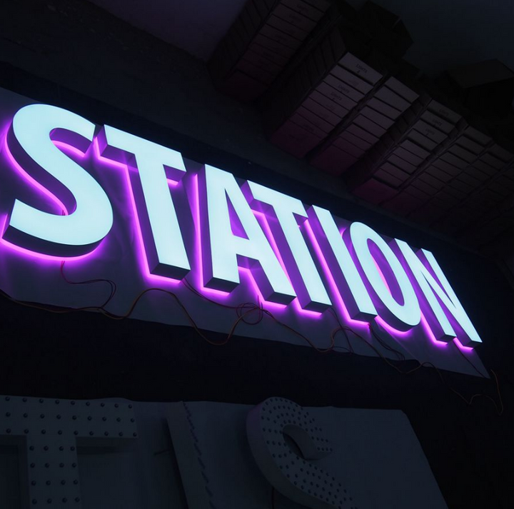 3D LED resin letter sign with coloured illumination, suitable for retail storefront and modern commercial branding.