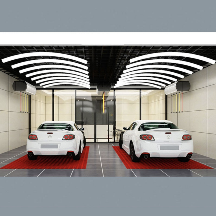 LumiBay Arc 3040 – Suspended LED Curve Light for Car Care & Display Bays