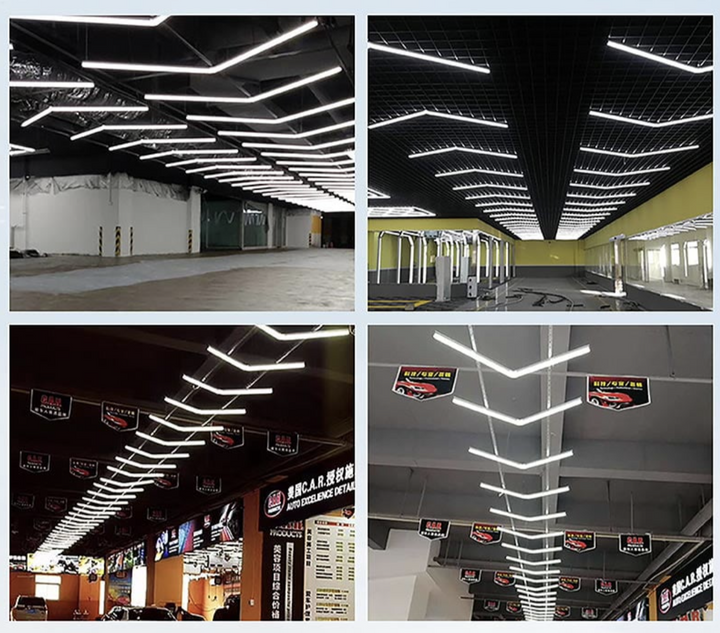 LumiBay Stripe 205 – Linear LED Grid for Vehicle Prep & Finishing Zones