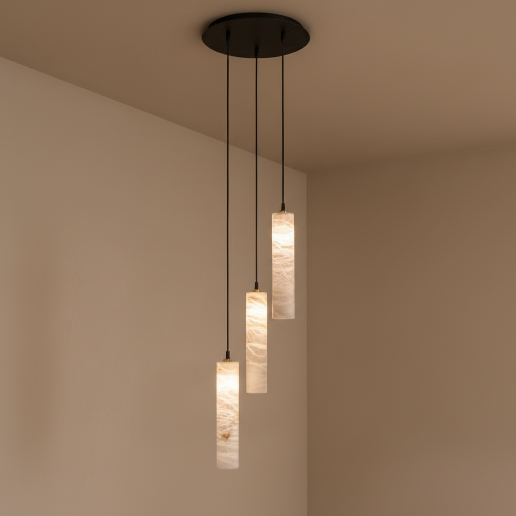 Alabaster Column Pendant Light
