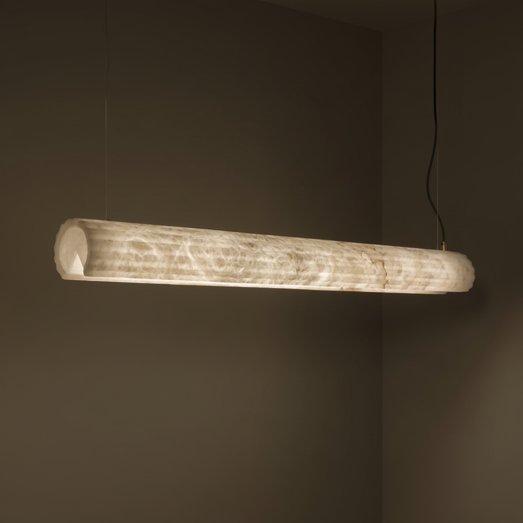 Alabaster Flute Linear Pendant Light