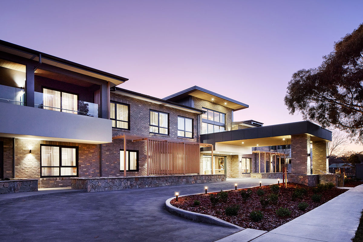 Arcare Aranda residence at dusk