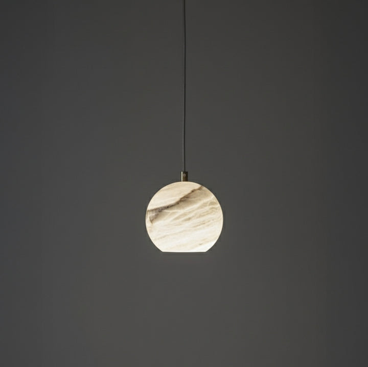 Half Moon Spanish Alabaster Suspension Light