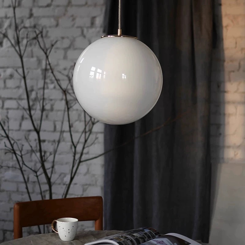 White Ball Pendant light