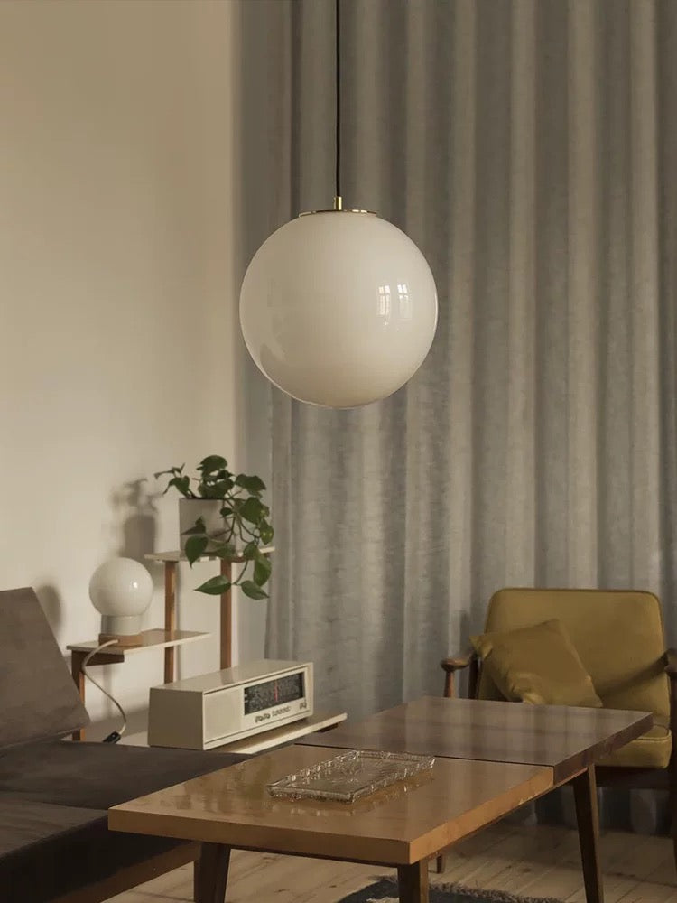 White Ball Pendant light