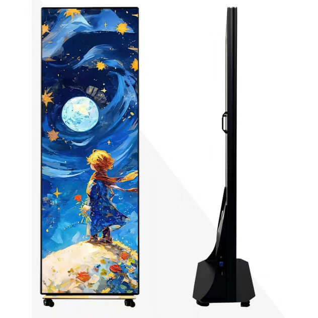 High-resolution LED poster display ideal for retail, exhibitions, and commercial advertising