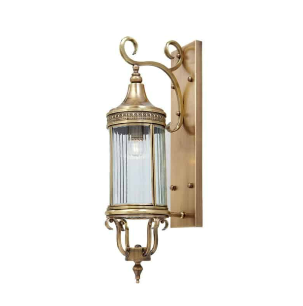 Reims -2 Brass Outdoor Lantern Wall Light