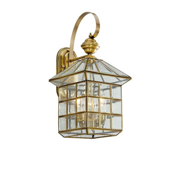 Reims -6 Brass Outdoor Large Lantern Wall lamp D