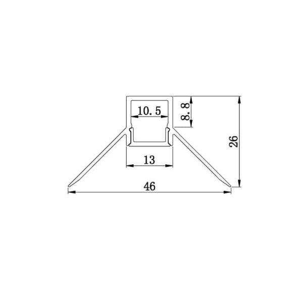 Lucretia 069-R Aluminium Trimless Extrusion Strip Profile