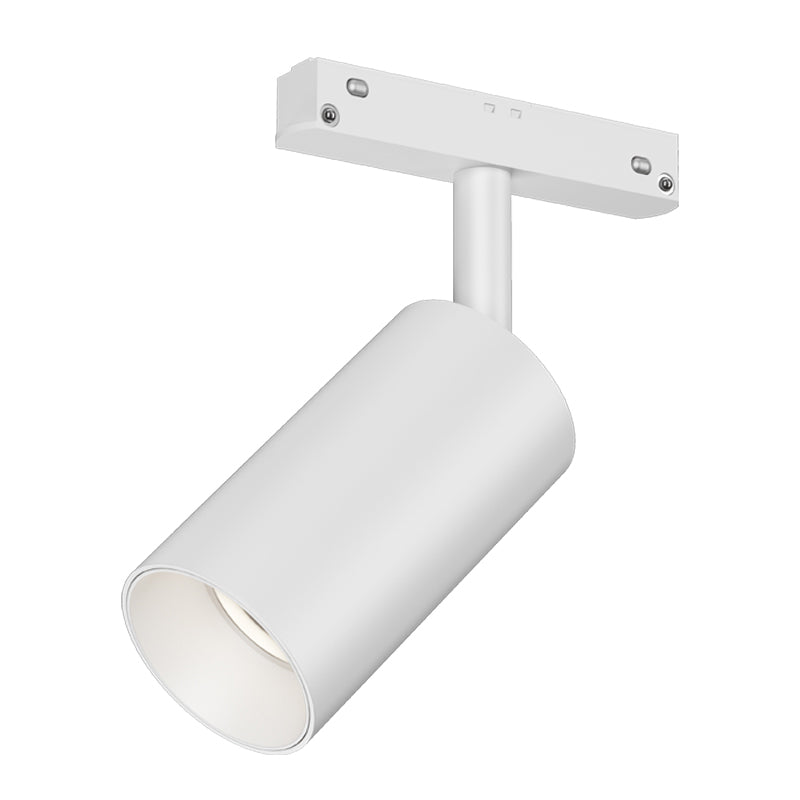 Adjustable white magnetic track spotlight designed for precise LED lighting control