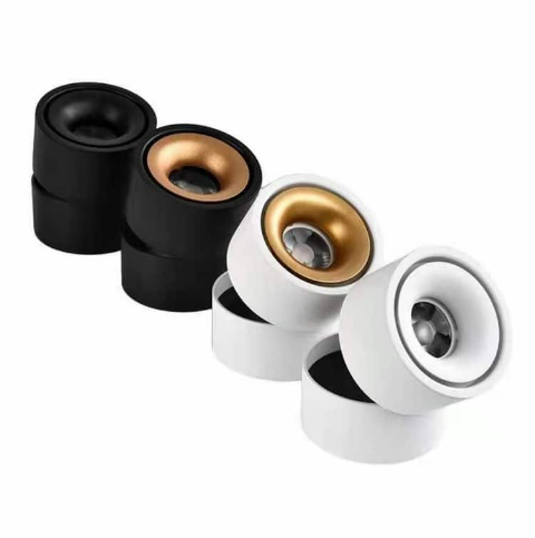 adjustable surface mount led spotlight Ø100 in black and white finish for interior ceiling applications – td10