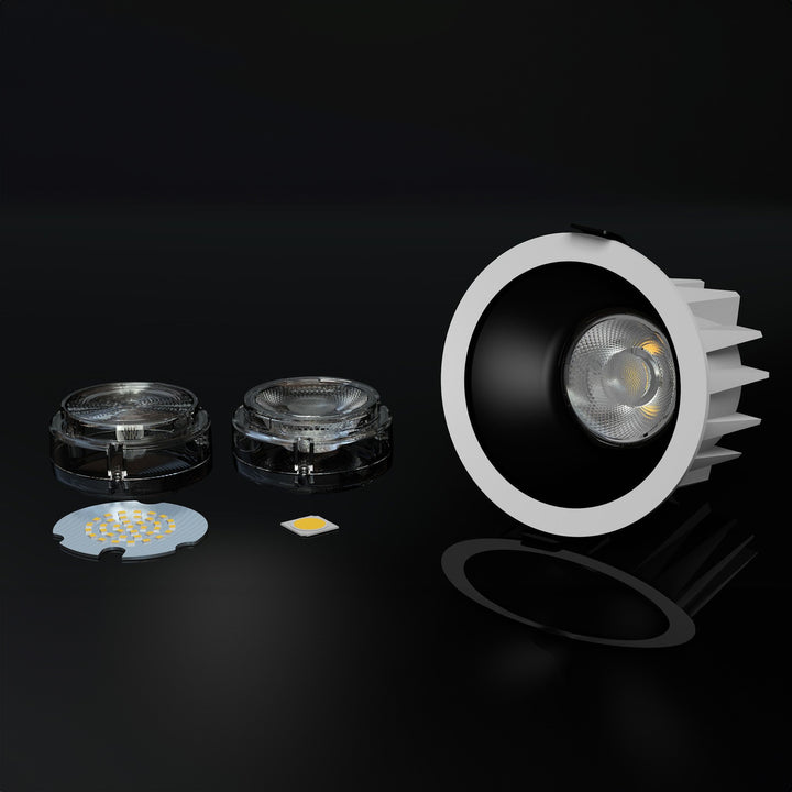 Anti glare commercial LED downlight with deep recessed optic and high CRI glare controlled design Project GYD
