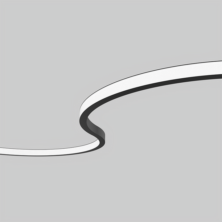 Architectural curved LED linear light detail FlexHalo CS35 showing smooth continuous light output for commercial interiors