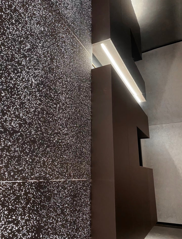 Architectural transparent concrete wall panel with integrated lighting
