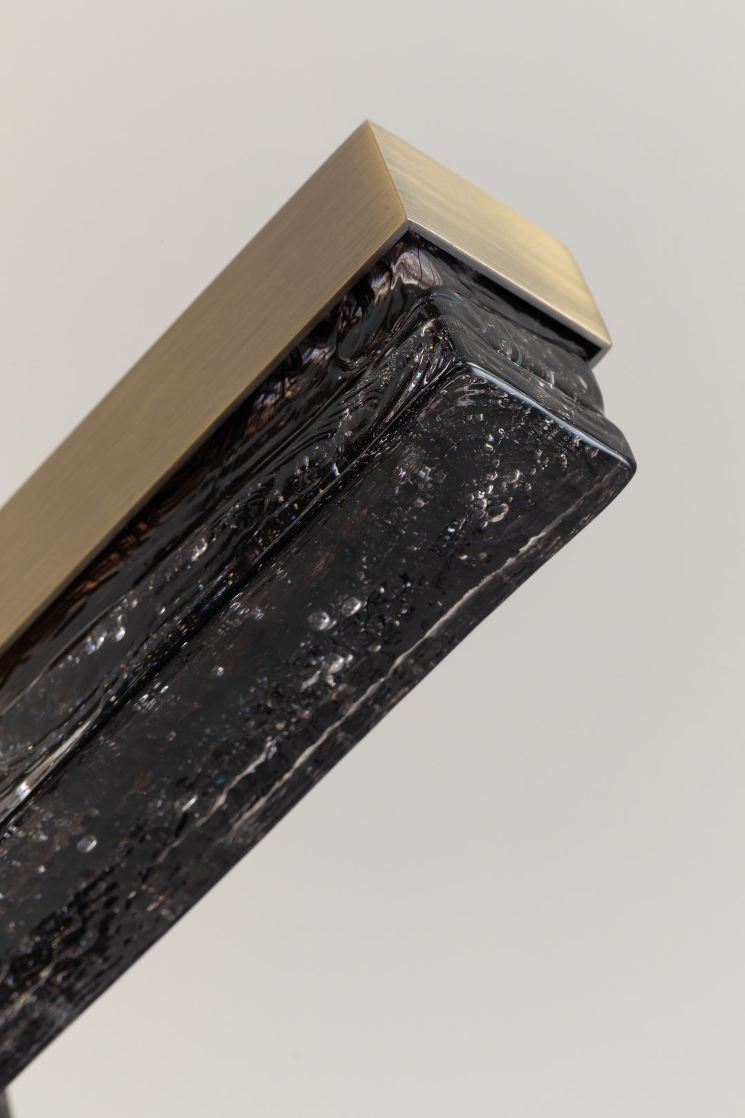 Dark textured glass panel detail in modern pendant lighting, Running Water 3