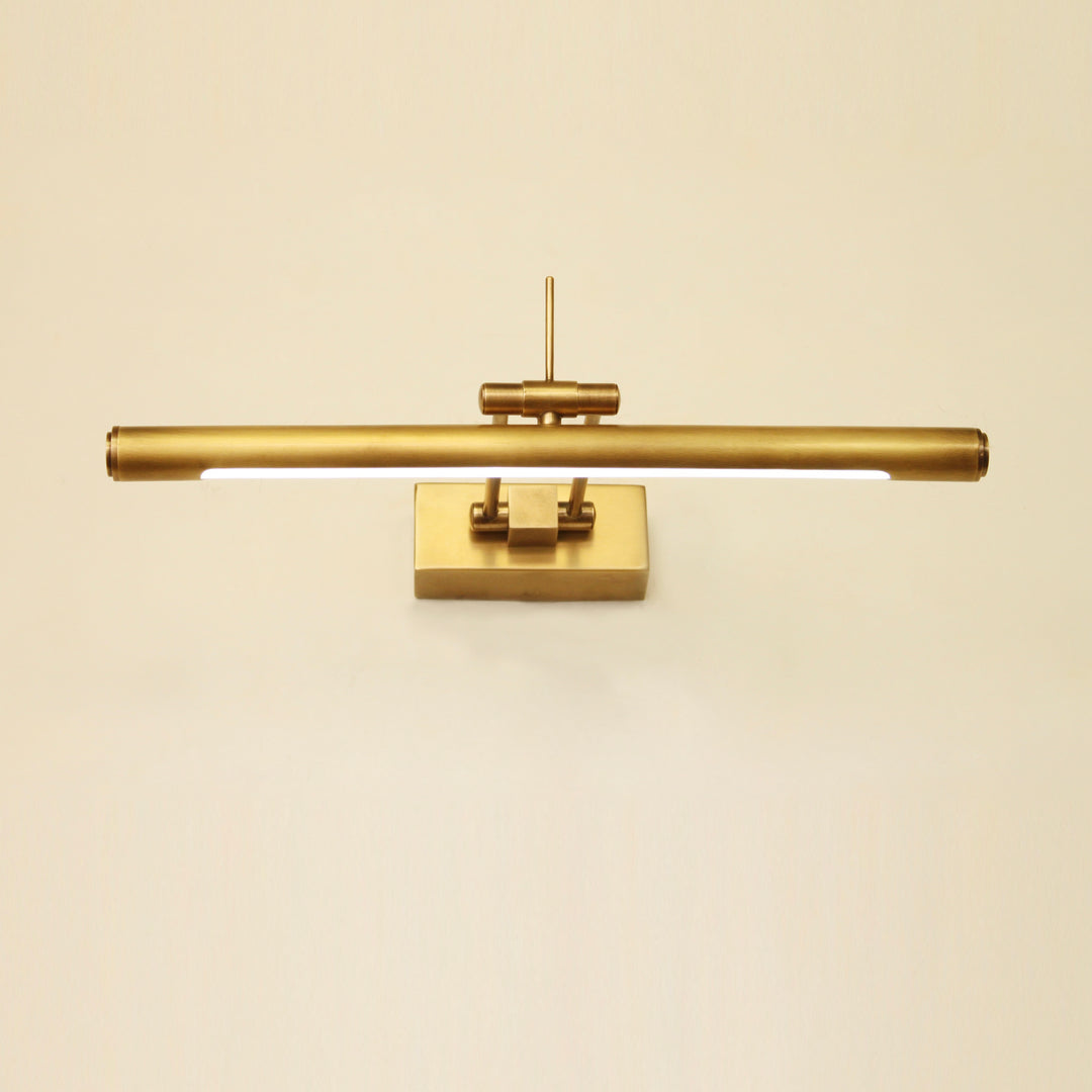 brass artwork accent wall light providing focused led picture lighting highlighting artwork in a contemporary interior