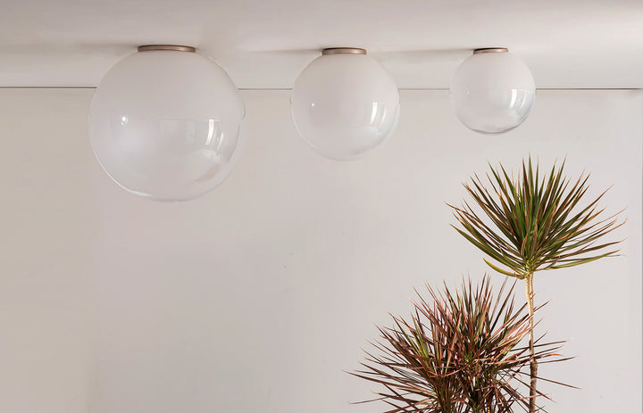 Clear glass ceiling light with modern minimal design