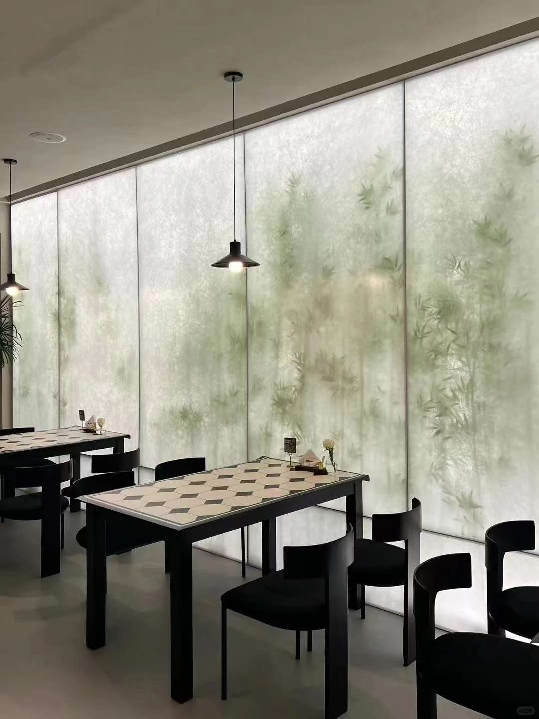 Cloud Silk Board decorative wall panels used in a restaurant interior to create a calm, textured backdrop