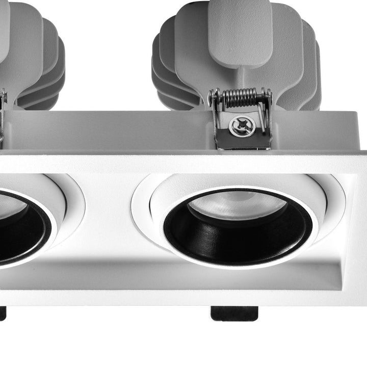 Commercial grid LED downlight adjustable optic for high ceiling projects