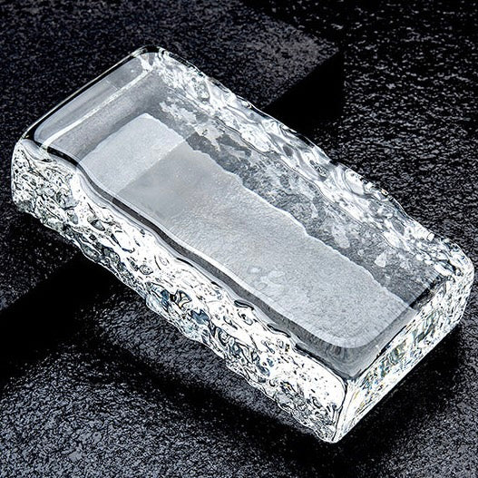 Crystal brick glass block solid form for architectural wall construction