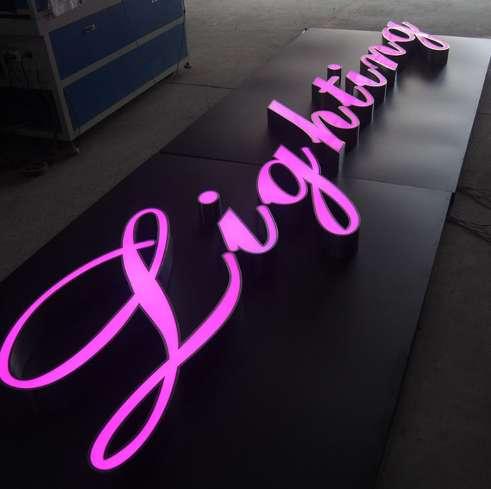 Custom LED front lit channel letter sign with illuminated acrylic lettering for business signage.