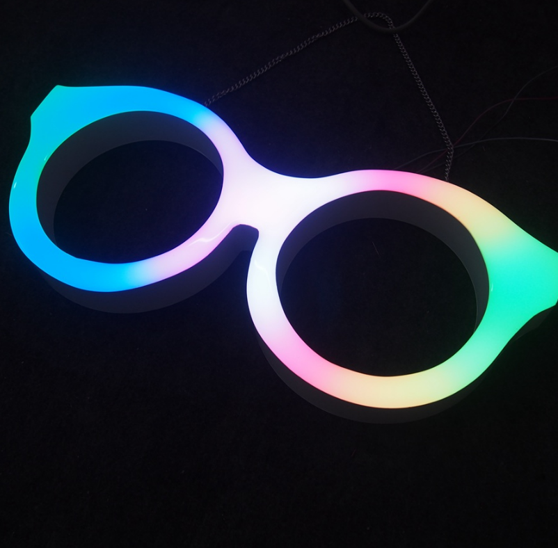 Custom LED resin letter logo sign with smooth illuminated surface, designed for retail and commercial branding displays.