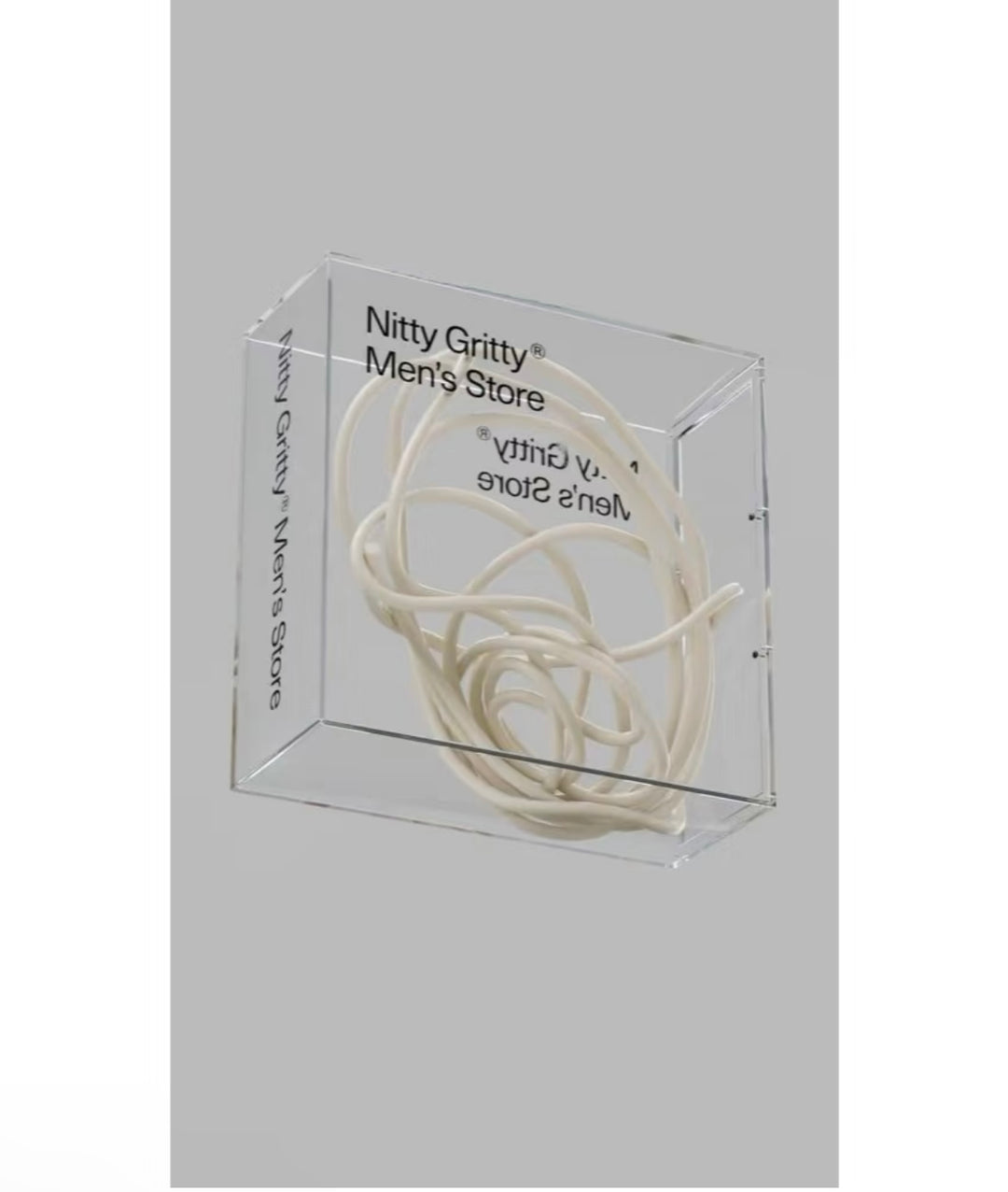 custom neon art box with clear acrylic enclosure and LED neon lighting for interior display