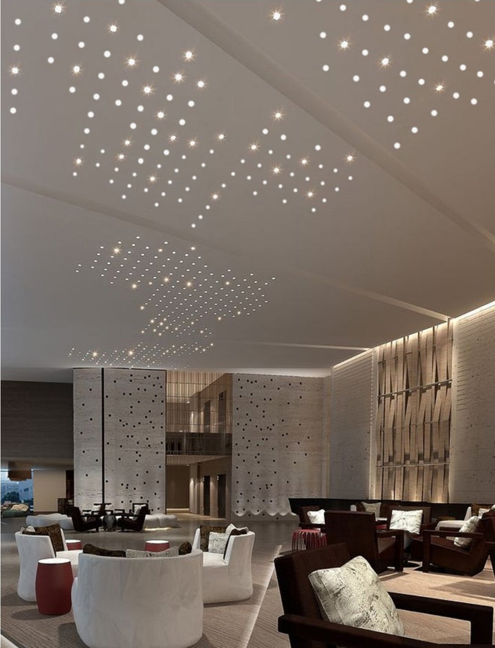 Decorative ceiling lighting used in commercial interior design