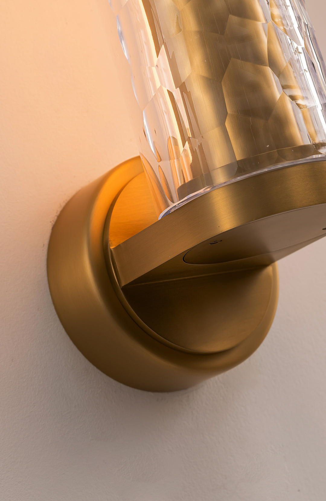 Decorative wall light with crystal glass in interior design setting