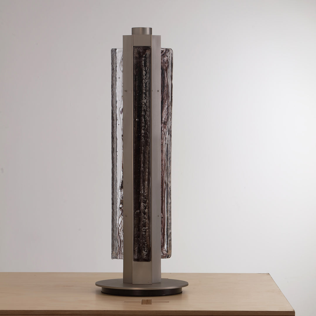 Designer glass table lamp for modern interiors, hand-blown Running Water Trio lighting