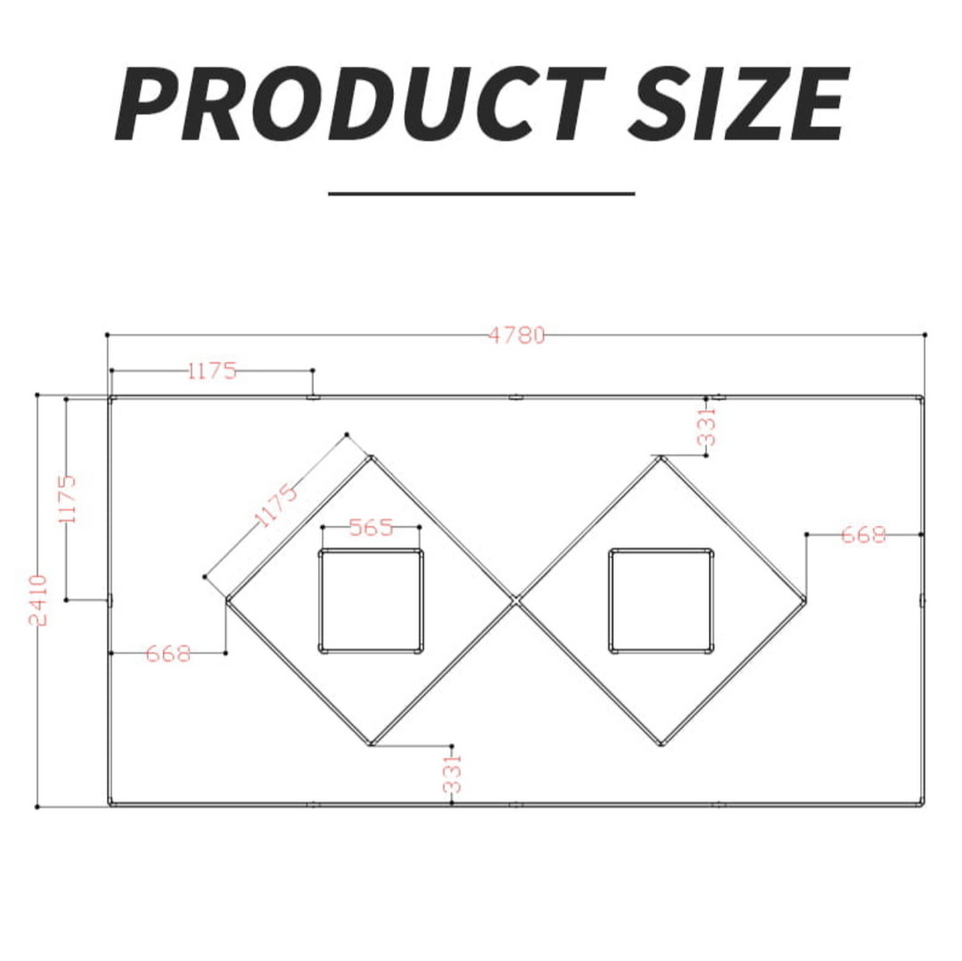 LumiBay Quad 2088 – Square LED Frame Lighting for Auto Detailing Studios