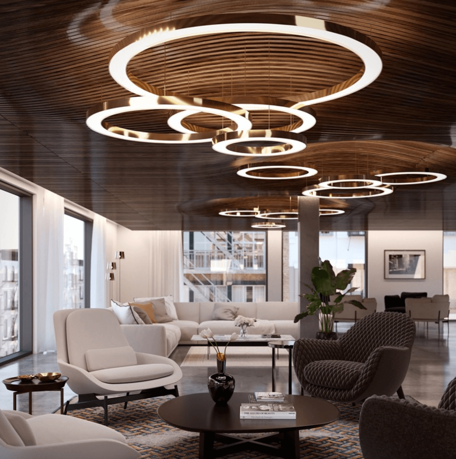 Chaumet Grande Ring Pendant – Modern LED Circle Design | Lucretia