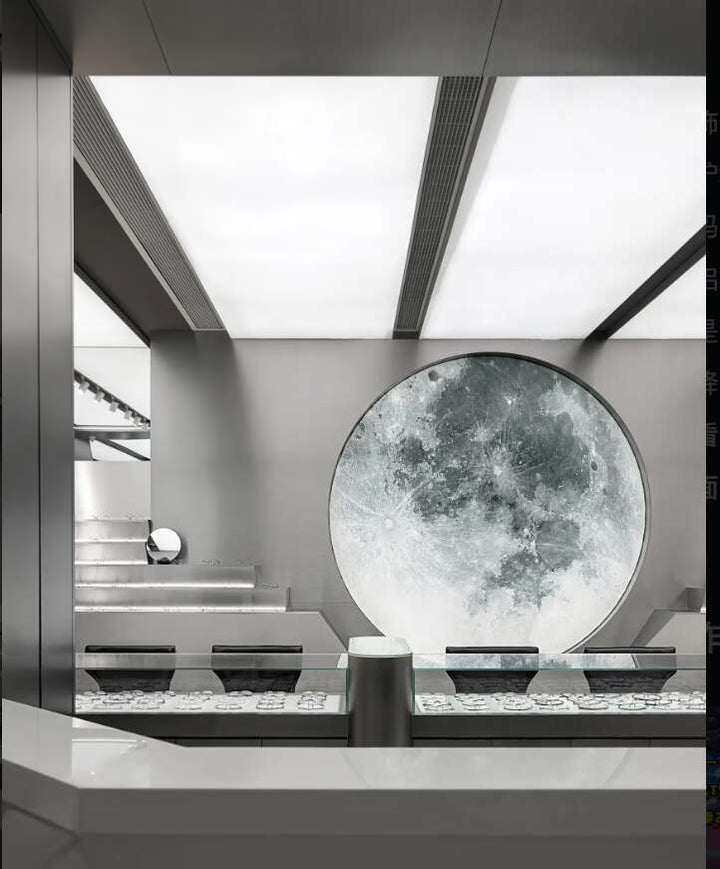 Curved installation of EcoChar wall panels with metal look surface creating a feature wall.