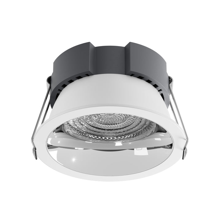 Essential Series architectural LED downlight with a chrome reflector, delivering high-performance general lighting with uniform illumination and excellent visual comfort.