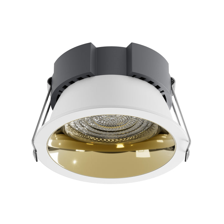 Essential Series architectural LED downlight with a gold reflector, combining premium aesthetics with comfortable general architectural lighting.