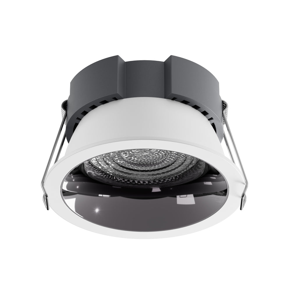 Essential Series architectural LED downlight with a gunmetal reflector for contemporary residential, hospitality and commercial lighting projects.